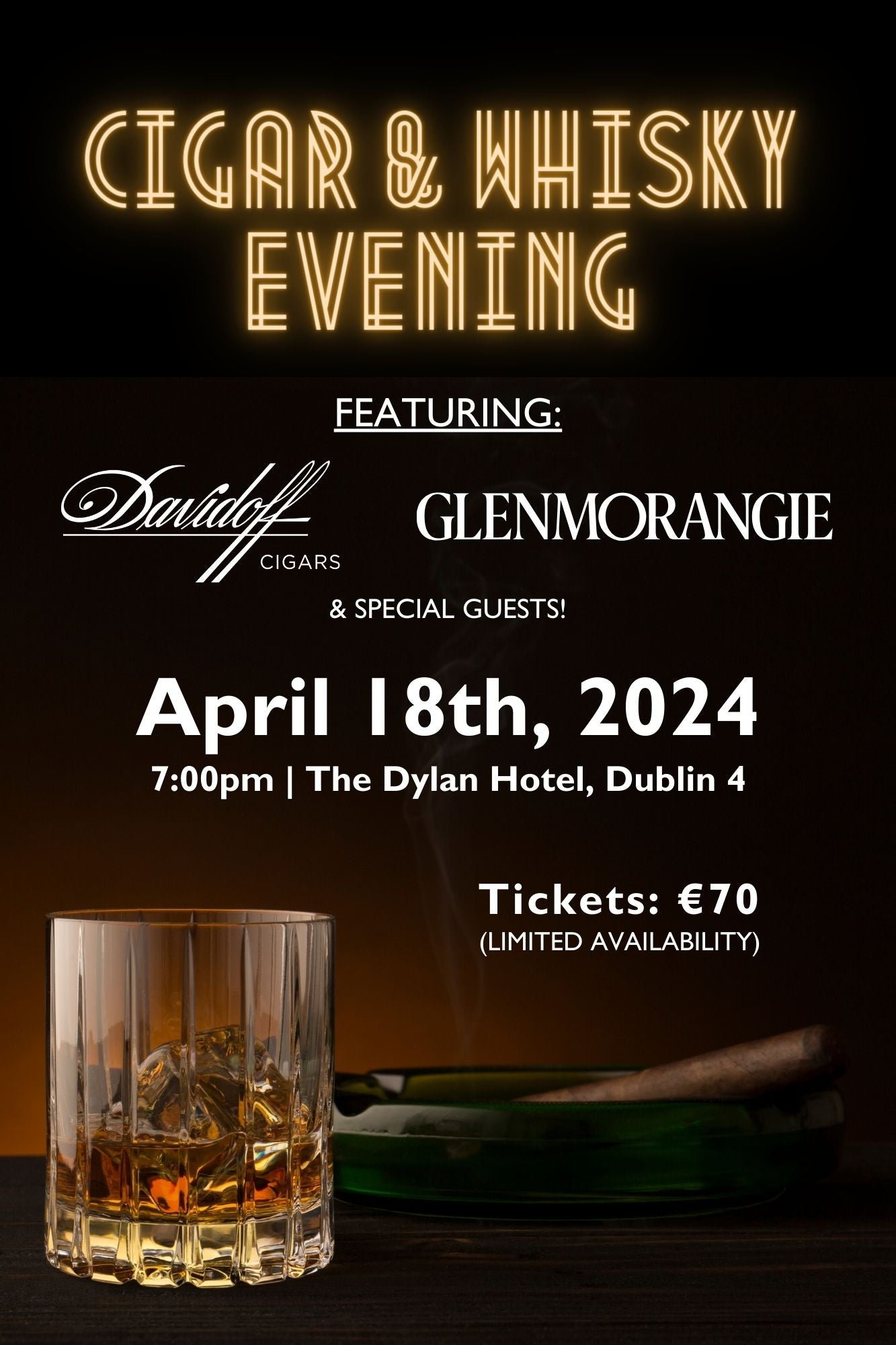 Cigar Evening With Davidoff & Glenmorangie (April 2024) – Admission Ticket