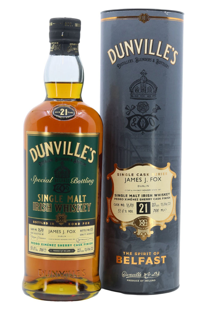 Dunville's 21 Year Old James J. Fox Single Cask PX Finish - James J. Fox, Dublin