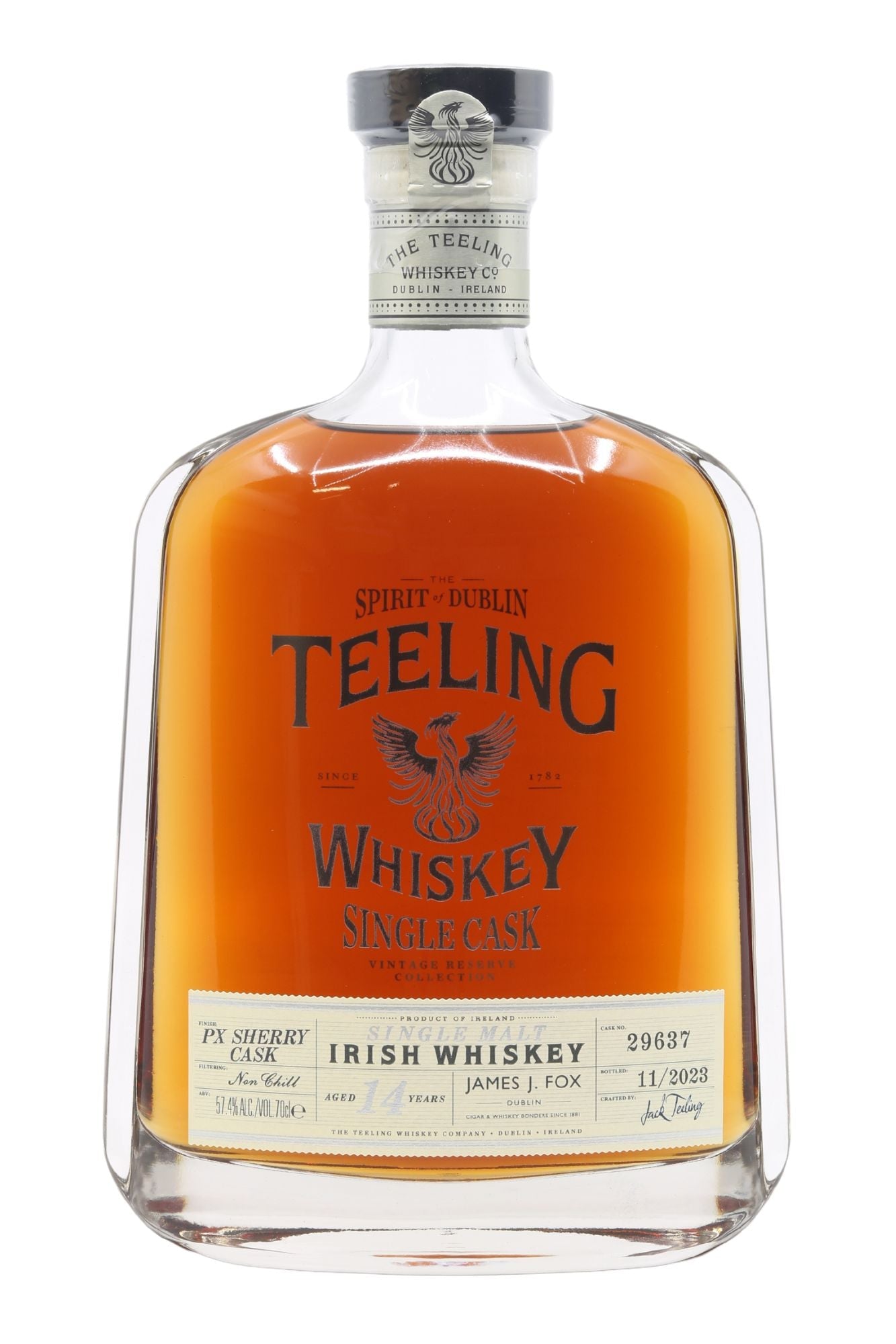 Teeling 14 Year Old Single Malt PX Sherry Finish - James J. Fox Single Cask (29637) - James J. Fox, Dublin