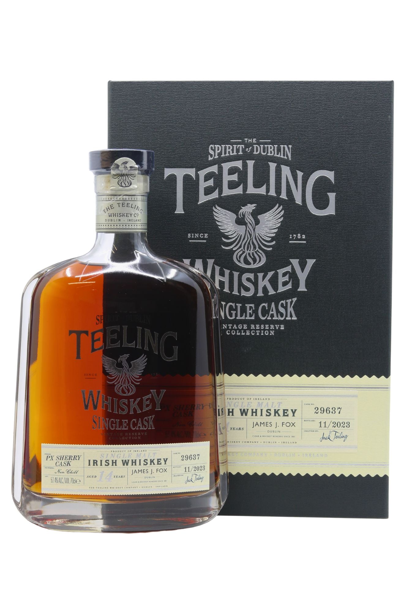 Teeling 14 Year Old Single Malt PX Sherry Finish - James J. Fox Single Cask (29637) - James J. Fox, Dublin