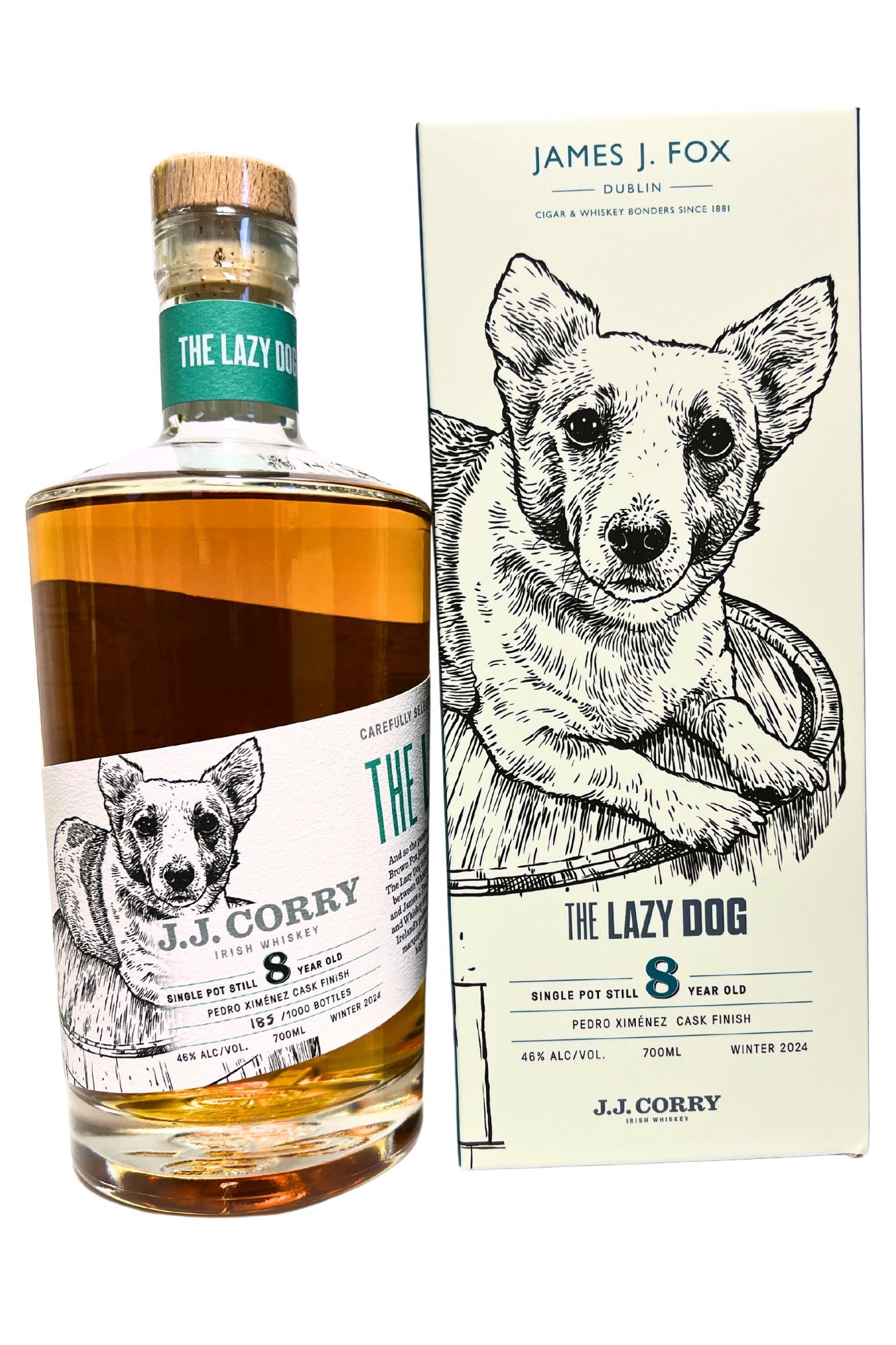 JJ Corry The Lazy Dog 8 Year Old Single Pot Still - James J. Fox, Dublin