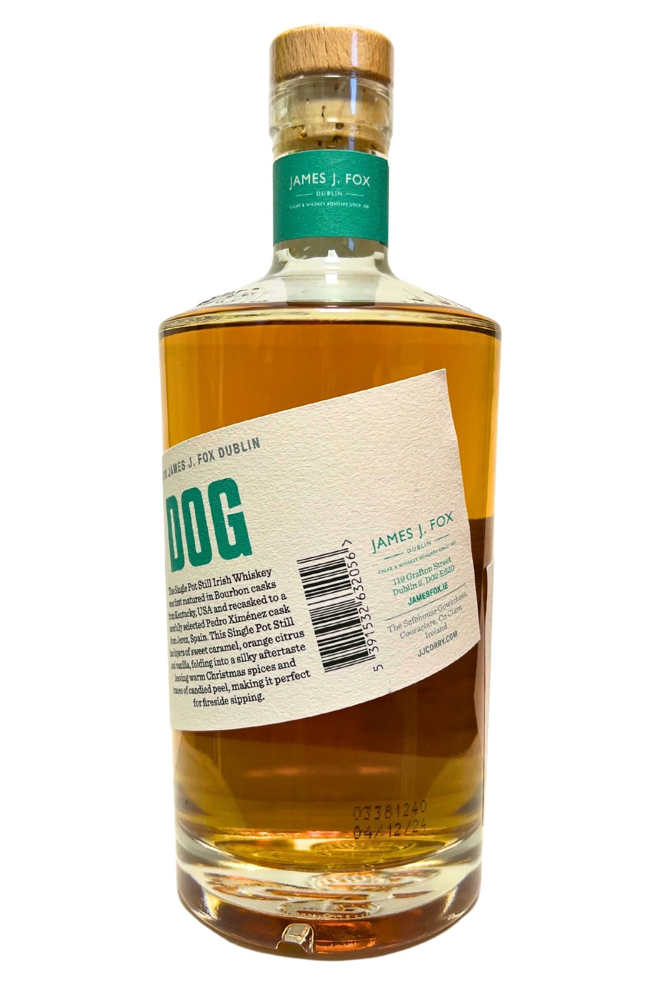JJ Corry The Lazy Dog 8 Year Old Single Pot Still - James J. Fox, Dublin