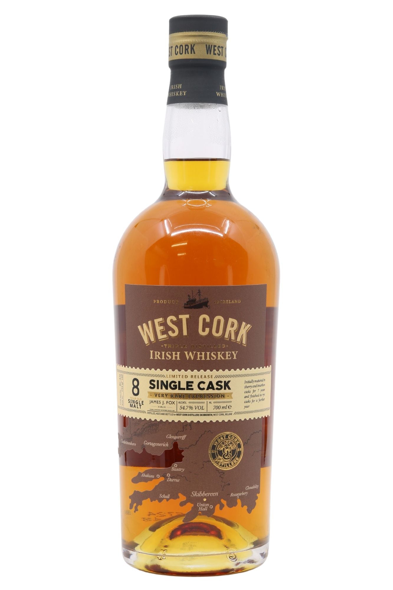 West Cork 8 Year Old Single Malt – James J. Fox Single Cask RC - 436 - James J. Fox, Dublin