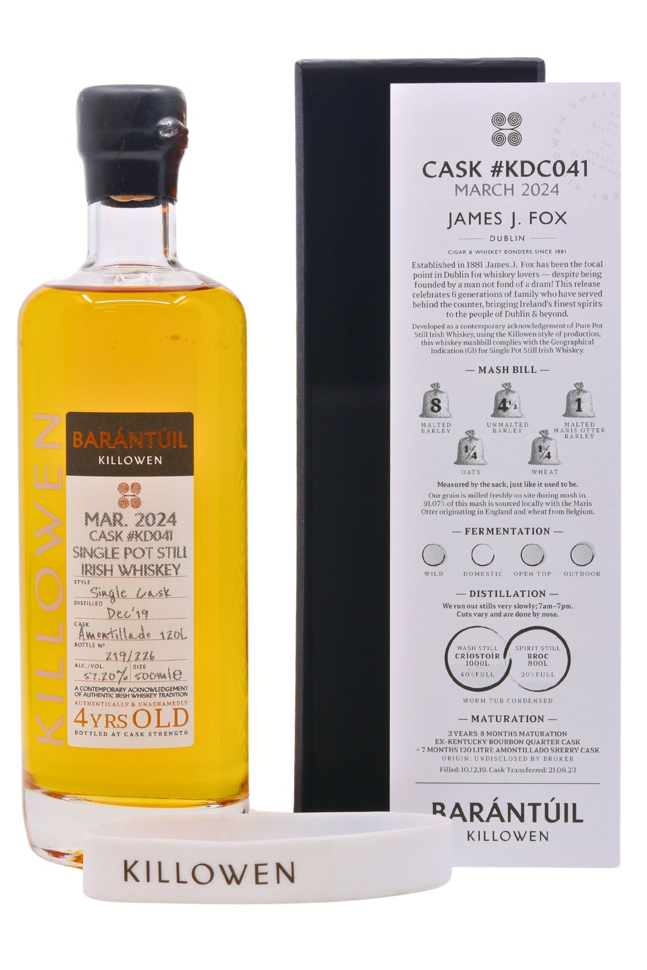 Killowen Barántúil Single Pot Still Amontillado – James J. Fox Single Cask KD041 - James J. Fox, Dublin