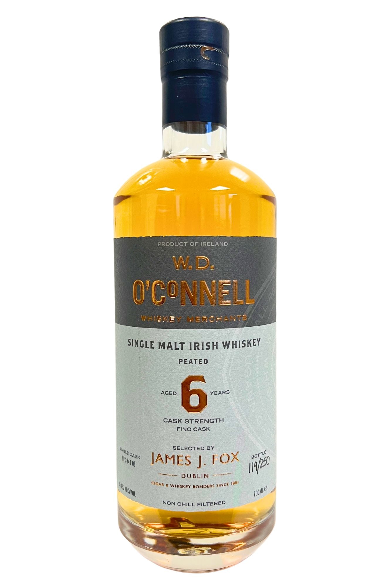 WD O'Connell 6 Year Old Fino James J. Fox Single Cask - James J. Fox, Dublin