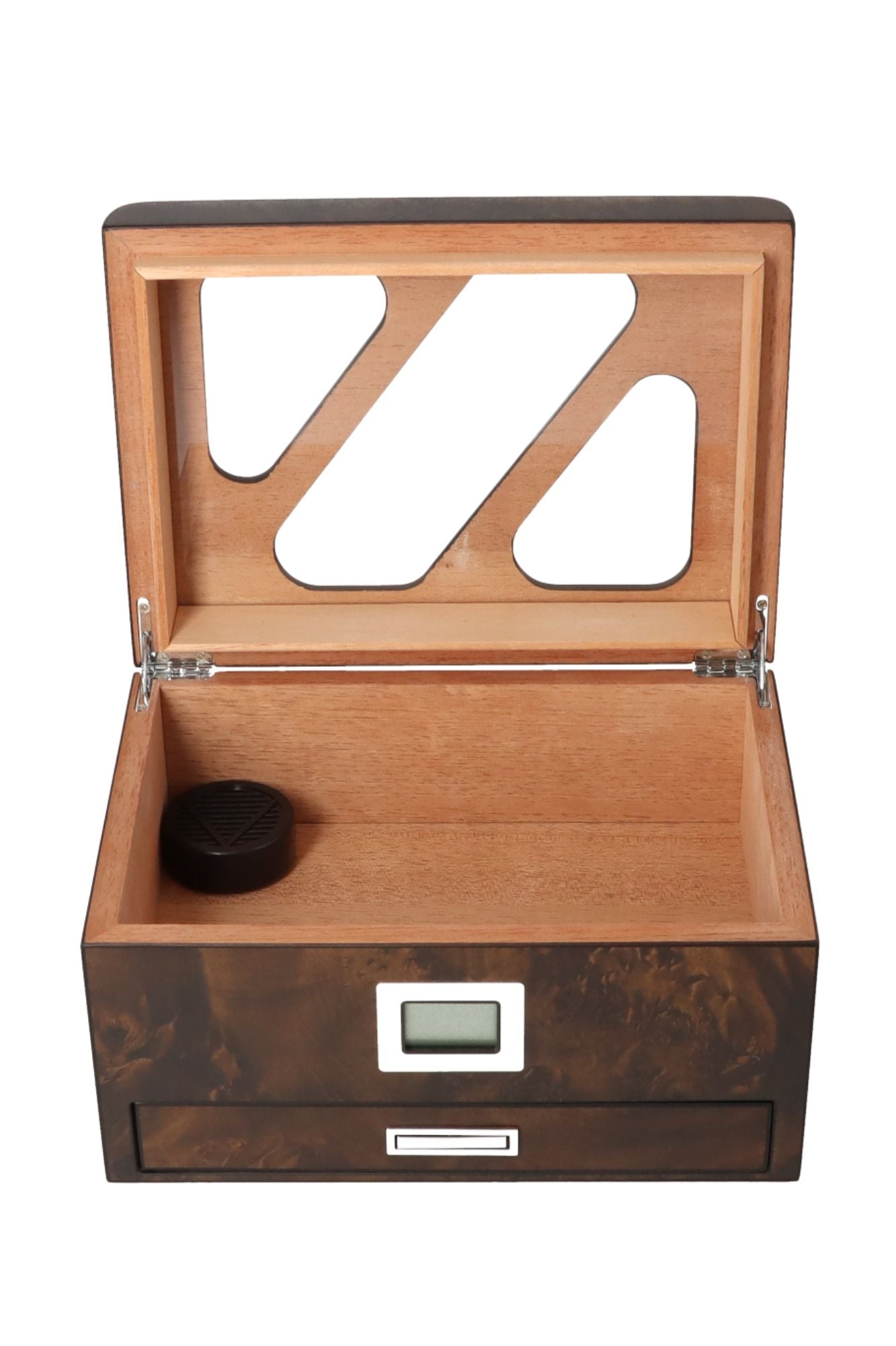 Angelo Root-Wood Medium Humidor Set With Accessories Drawer – James J ...