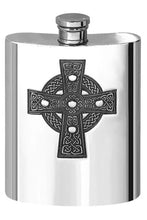 English Pewter 6oz Hip Flask - Celtic Cross
