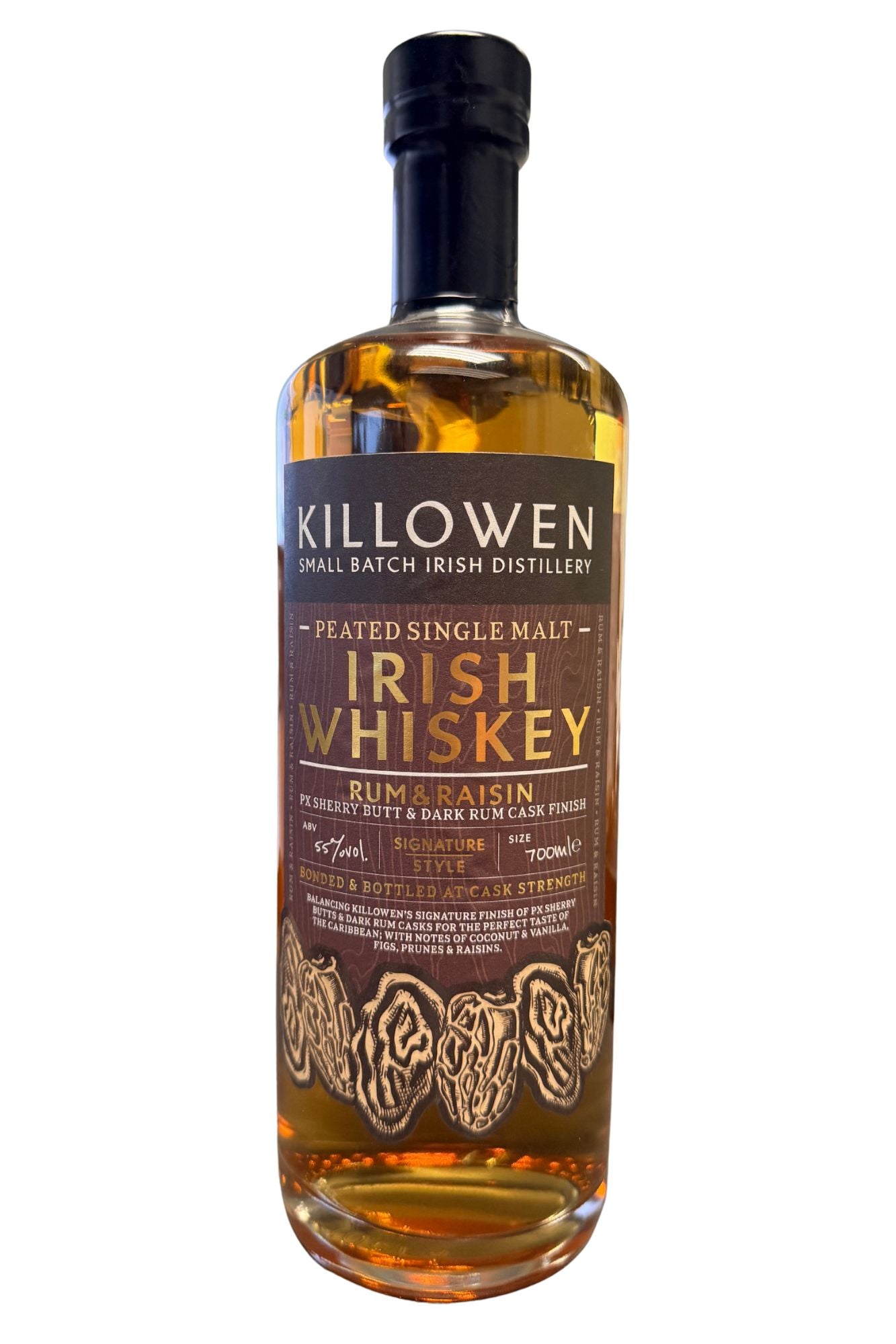 Killowen Rum & Raisin Cask Strength Peated – PX & Dark Rum Finish