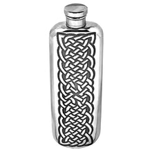 English Pewter 3oz Top Pocket Flask - Celtic Design