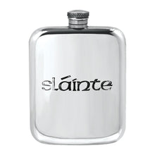 English Pewter 6oz Stamped Flask - Sláinte