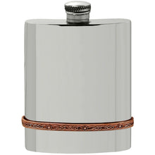 English Pewter 6oz Square Flask - Celtic Rose